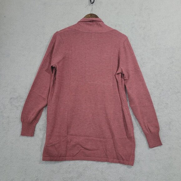 NEW Ella Moss Womens M Open Front Cardigan Sweater Dusty Rose Polyester 23CT - Picture 4 of 9